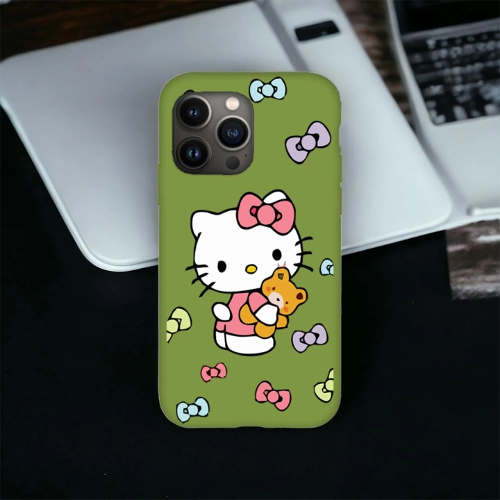 iPhone 14 Pro Uyumlu Hello Kitty 1 Desenli Lansman Kılıf