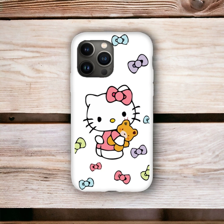 iPhone 15 Pro Uyumlu Hello Kitty 1 Desenli Lansman Kılıf