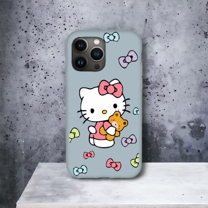 iPhone 15 Pro Uyumlu Hello Kitty 1 Desenli Lansman Kılıf