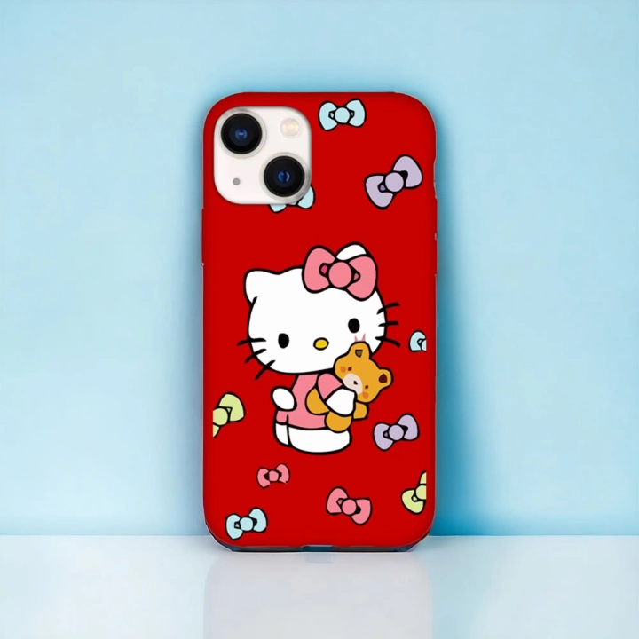 iPhone 15 Plus / 14 Plus Uyumlu Hello Kitty 1 Desenli Lansman Kılıf