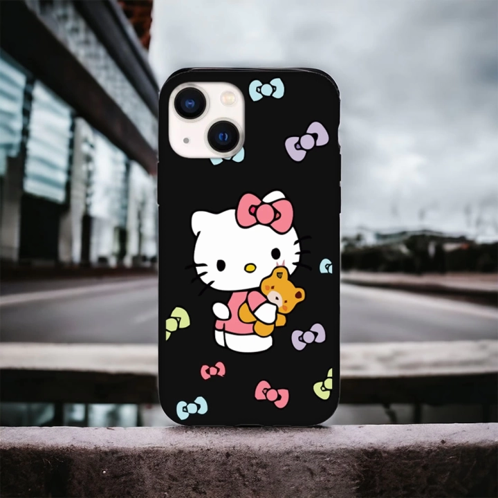 iPhone 15 Plus / 14 Plus Uyumlu Hello Kitty 1 Desenli Lansman Kılıf