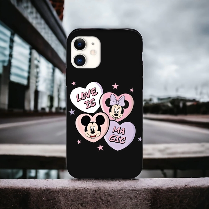 iPhone 11 Uyumlu Minnie & Mickey Desenli Lansman Kılıf