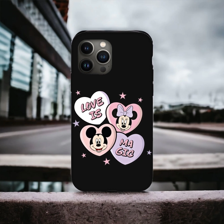 iPhone 12 Promax Uyumlu Minnie & Mickey Desenli Lansman Kılıf