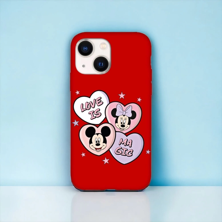 iPhone 13 / 14 Uyumlu Minnie & Mickey Desenli Lansman Kılıf