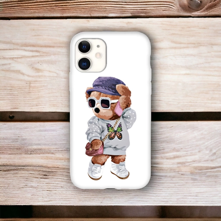 iPhone 11 Uyumlu Teddy Desenli Lansman Kılıf