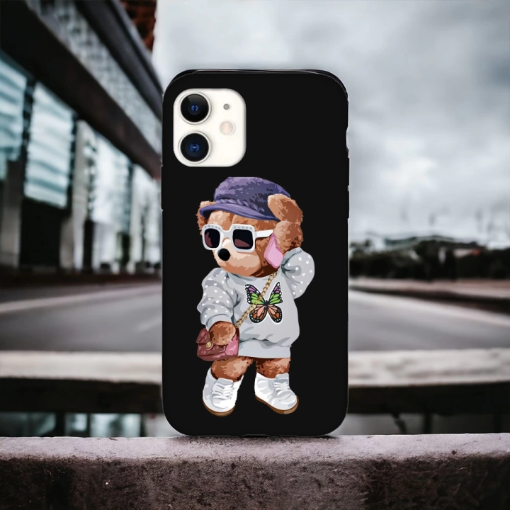 iPhone 11 Uyumlu Teddy Desenli Lansman Kılıf