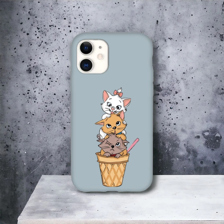 İphone 11 Uyumlu Lansman İçi Kadife Cats Desenli Kılıf