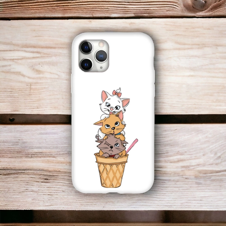 İphone 11 ProMax Uyumlu Lansman İçi Kadife Cats Desenli Kılıf