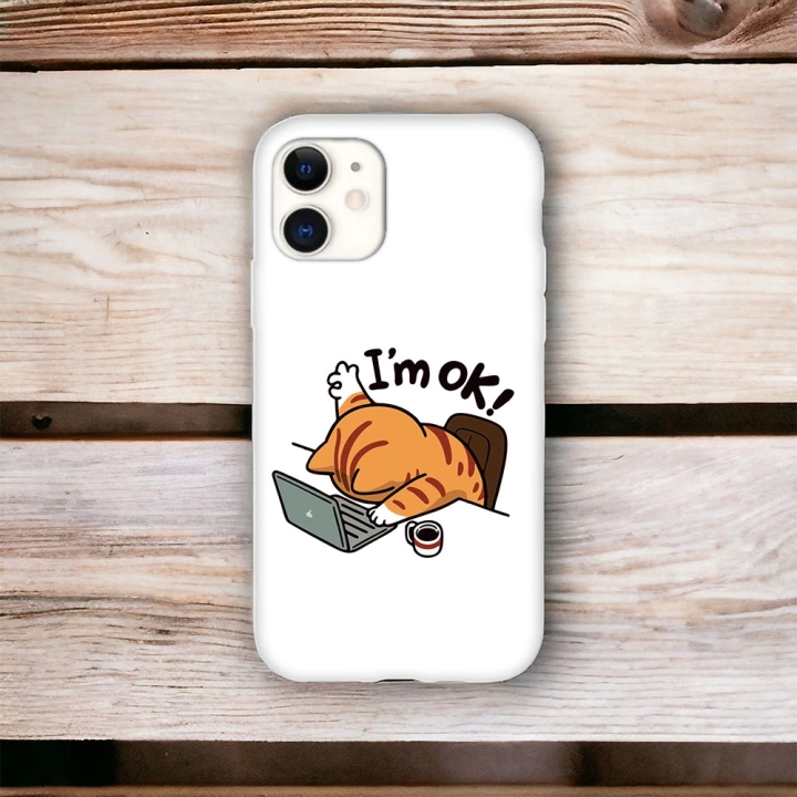 İphone 11 Uyumlu Lansman İçi Kadife I am OK Desenli Kılıf