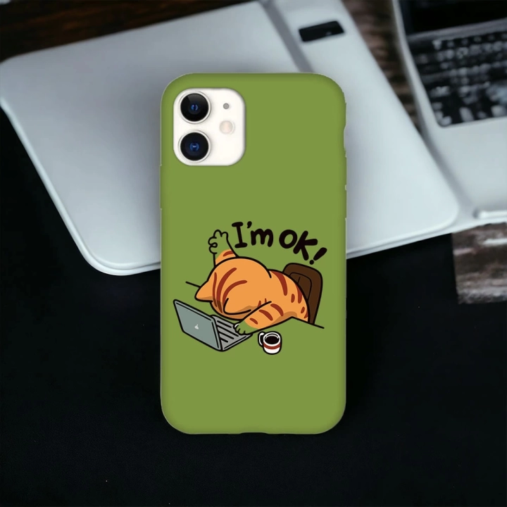 İphone 11 Uyumlu Lansman İçi Kadife I am OK Desenli Kılıf