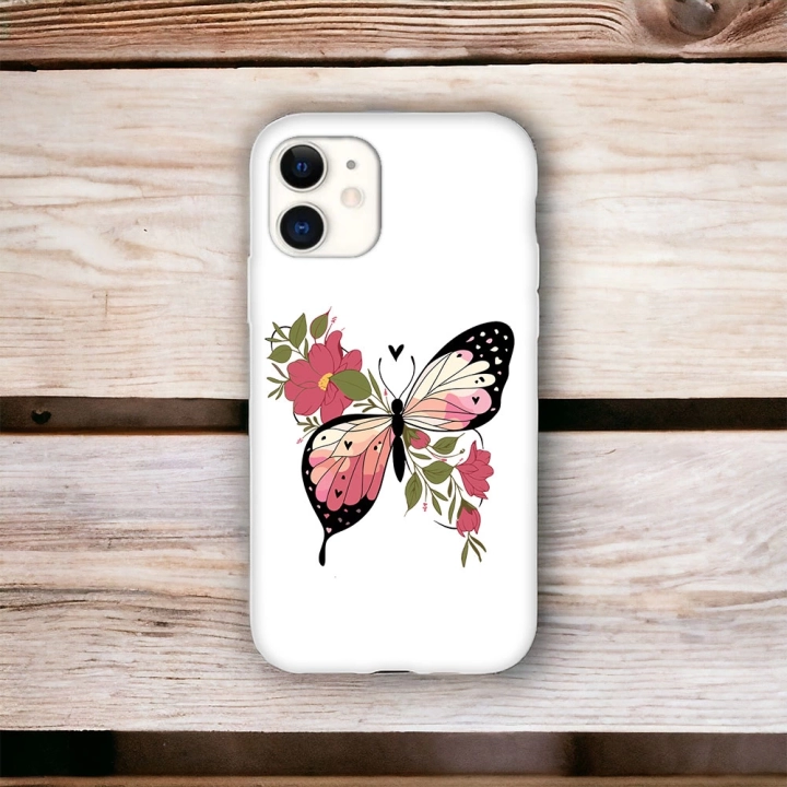 İphone 11 Pro Uyumlu Lansman İçi Kadife Butterfly Desenli Kılıf