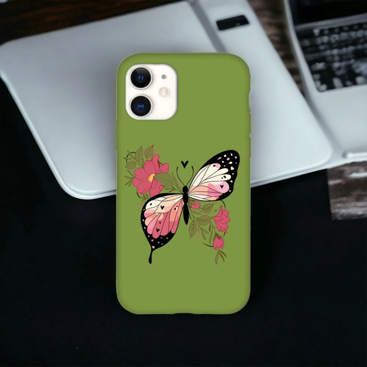 İphone 11 Pro Uyumlu Lansman İçi Kadife Butterfly Desenli Kılıf