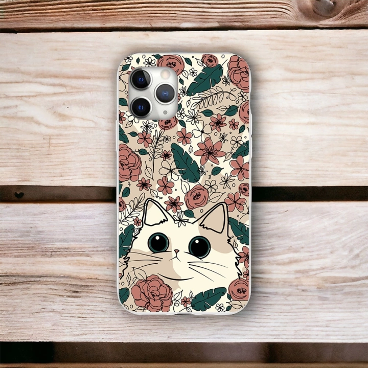 İphone 11 ProMax Uyumlu Lansman İçi Kadife Cute Cat Desenli Kılıf