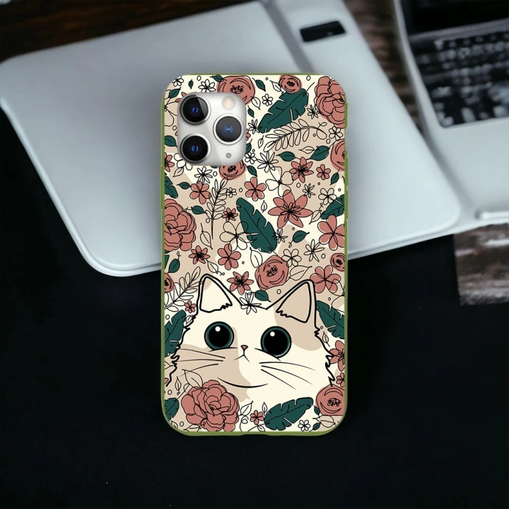 İphone 11 ProMax Uyumlu Lansman İçi Kadife Cute Cat Desenli Kılıf