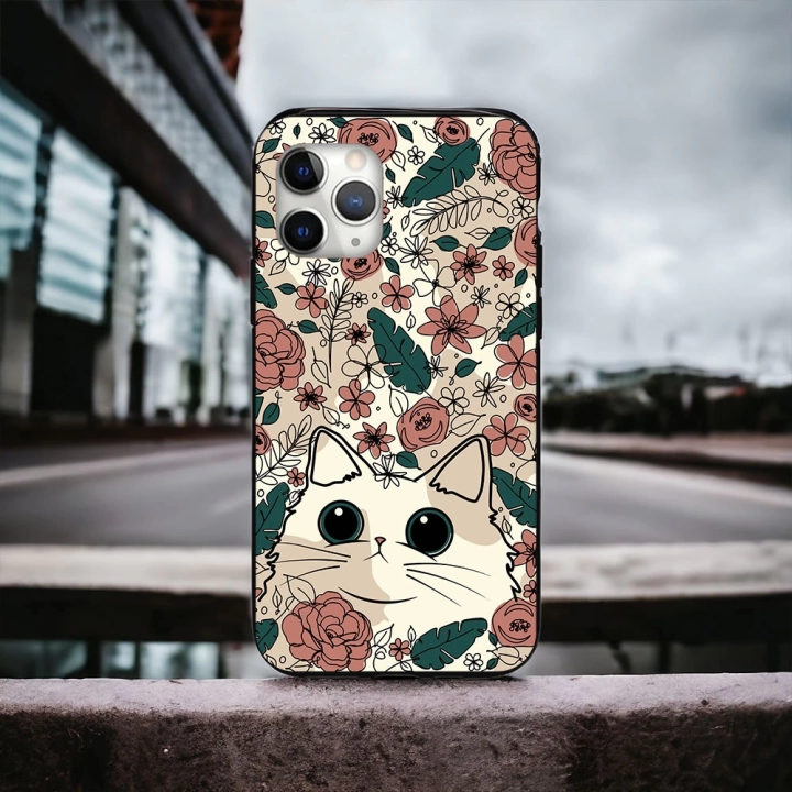 İphone 11 ProMax Uyumlu Lansman İçi Kadife Cute Cat Desenli Kılıf