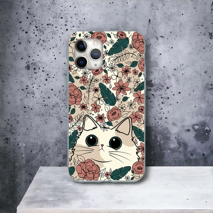 İphone 11 ProMax Uyumlu Lansman İçi Kadife Cute Cat Desenli Kılıf