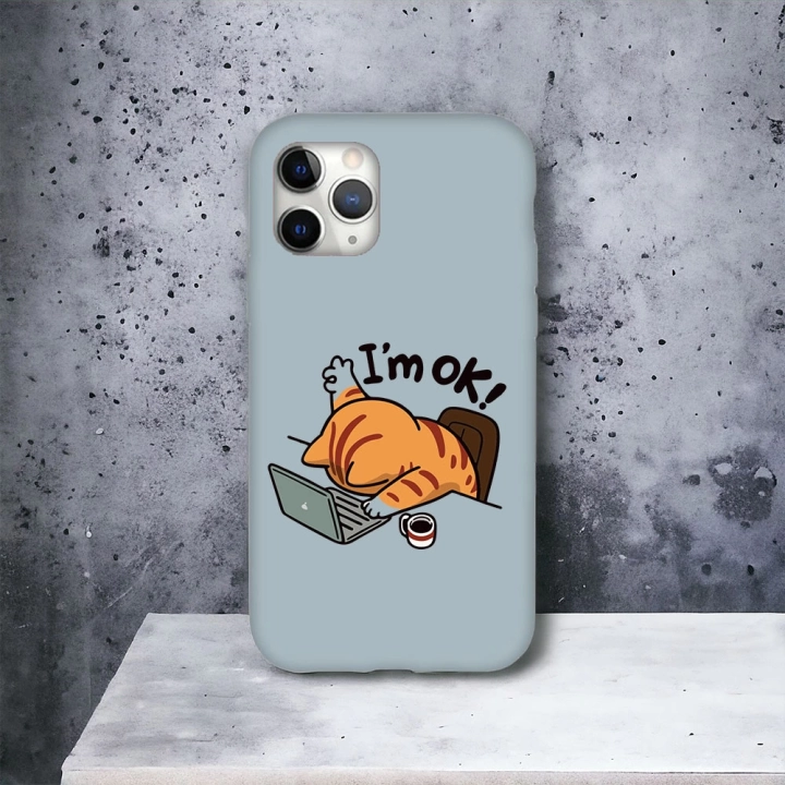 İphone 11 ProMax Uyumlu Lansman İçi Kadife I am OK Desenli Kılıf