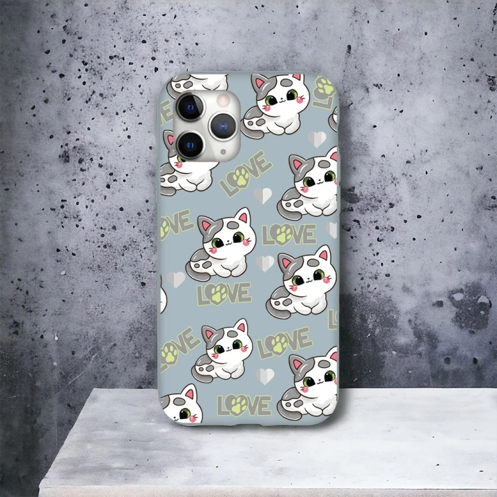 İphone 11 ProMax Uyumlu Lansman İçi Kadife Lovely Cat Desenli Kılıf