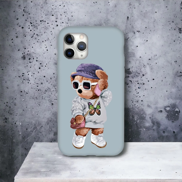 iPhone 11 Promax Uyumlu Teddy Desenli Lansman Kılıf