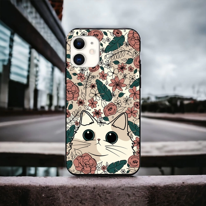 İphone 11 Uyumlu Lansman İçi Kadife Cute Cat Desenli Kılıf