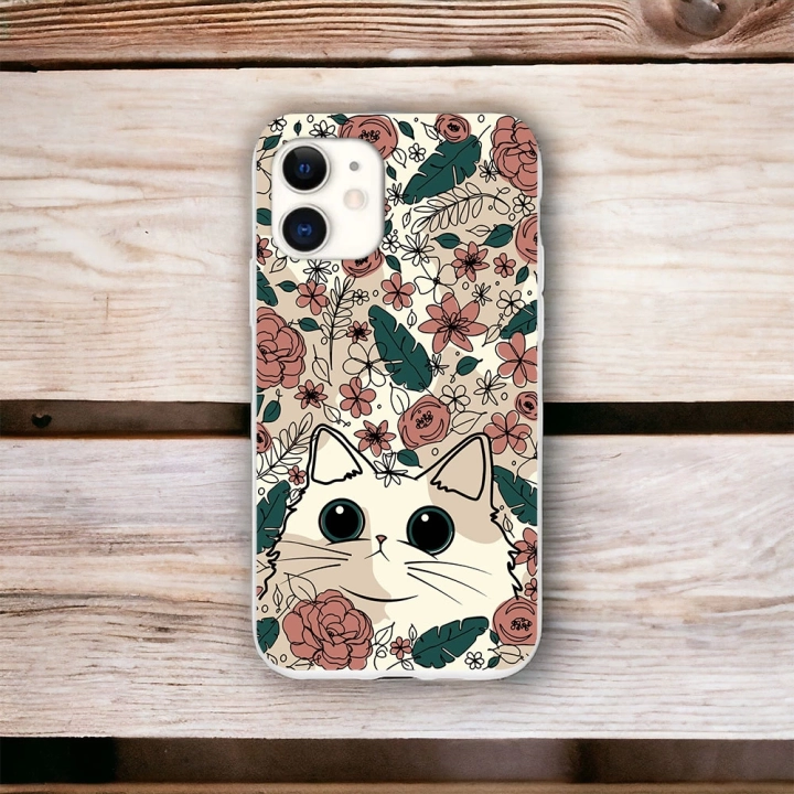 İphone 11 Uyumlu Lansman İçi Kadife Cute Cat Desenli Kılıf