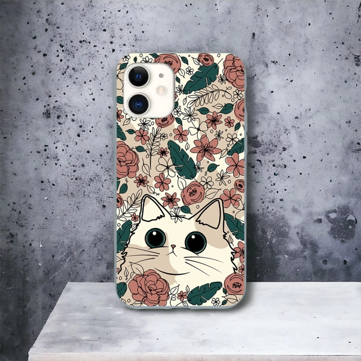 İphone 11 Uyumlu Lansman İçi Kadife Cute Cat Desenli Kılıf