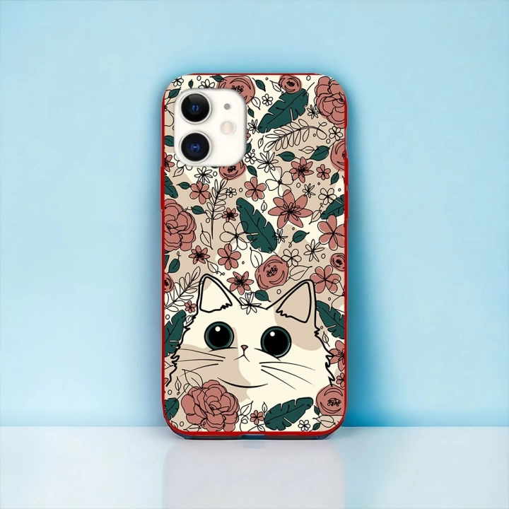 İphone 11 Uyumlu Lansman İçi Kadife Cute Cat Desenli Kılıf