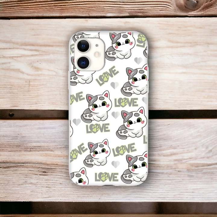 İphone 11 Uyumlu Lansman İçi Kadife Lovely Cat Desenli Kılıf