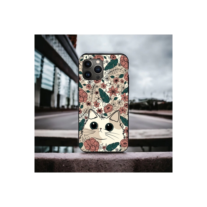 İphone 12 / 12 Pro Uyumlu Lansman İçi Kadife Cute Cat Desenli Kılıf