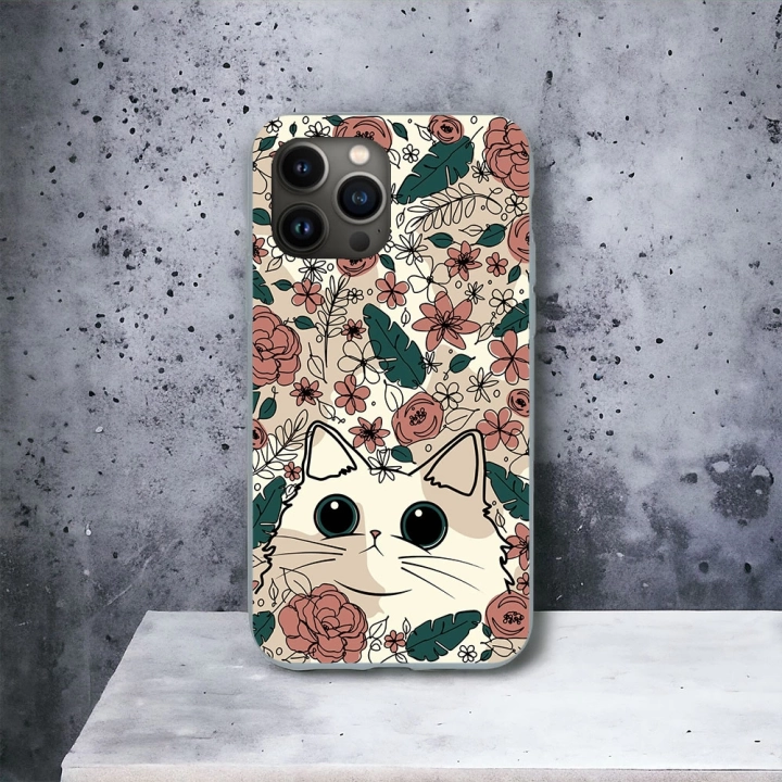 İphone 12 / 12 Pro Uyumlu Lansman İçi Kadife Cute Cat Desenli Kılıf