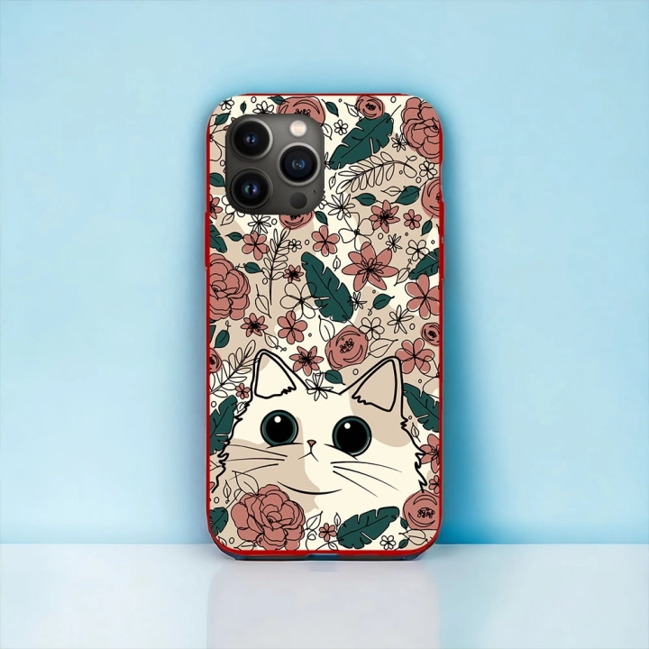 İphone 12 / 12 Pro Uyumlu Lansman İçi Kadife Cute Cat Desenli Kılıf