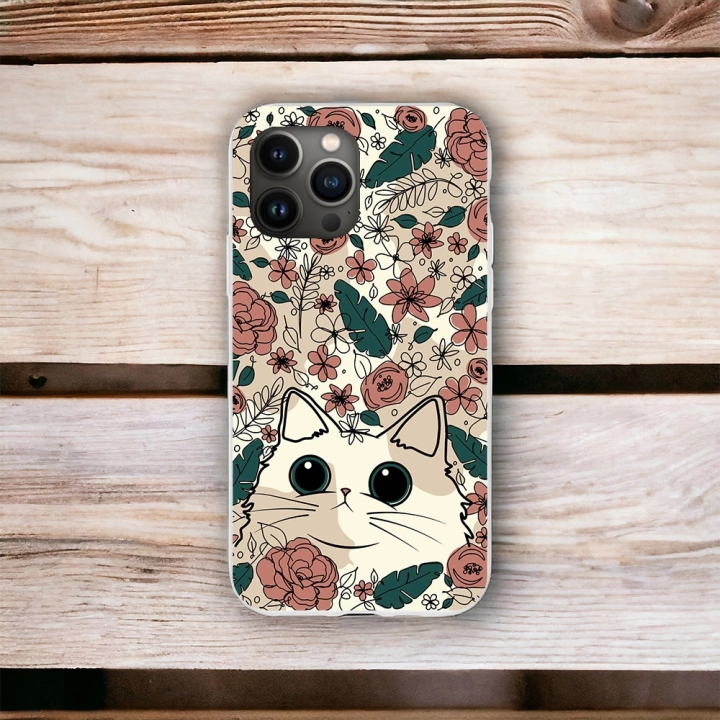 İphone 12 / 12 Pro Uyumlu Lansman İçi Kadife Cute Cat Desenli Kılıf