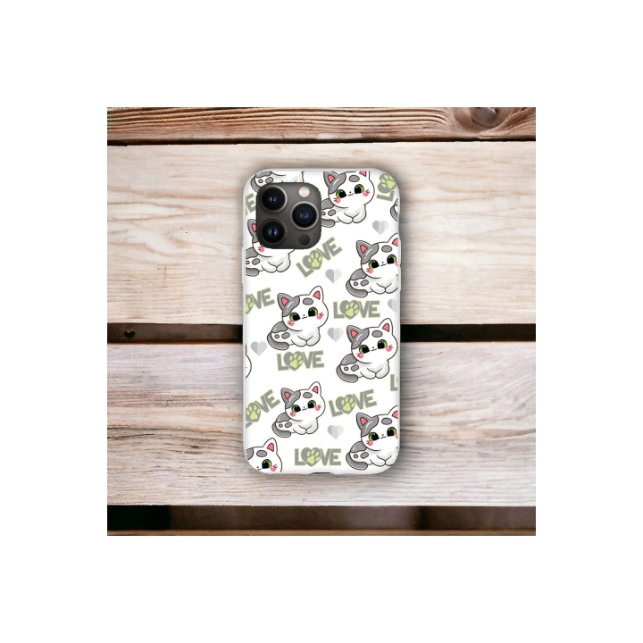 İphone 12 / 12 Pro Uyumlu Lansman İçi Kadife Lovely Cat Desenli Kılıf