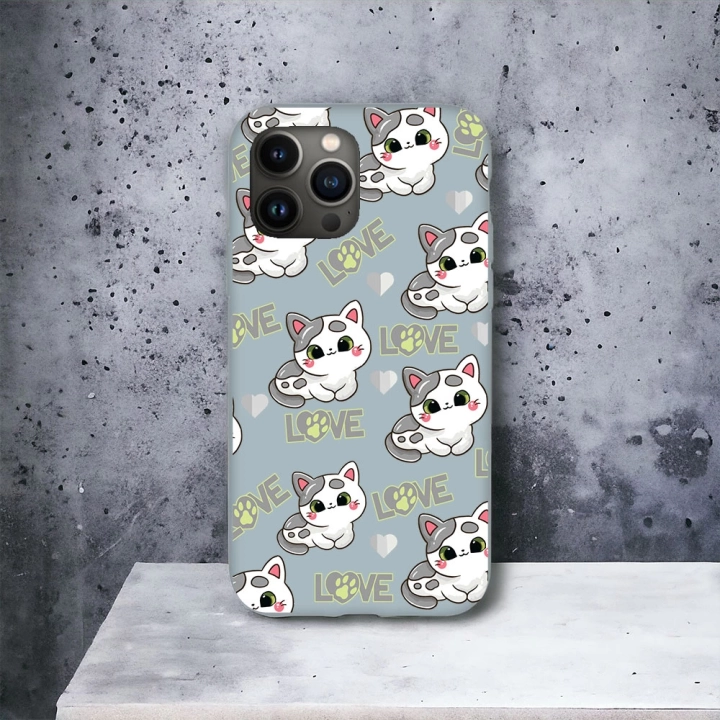 İphone 12 / 12 Pro Uyumlu Lansman İçi Kadife Lovely Cat Desenli Kılıf