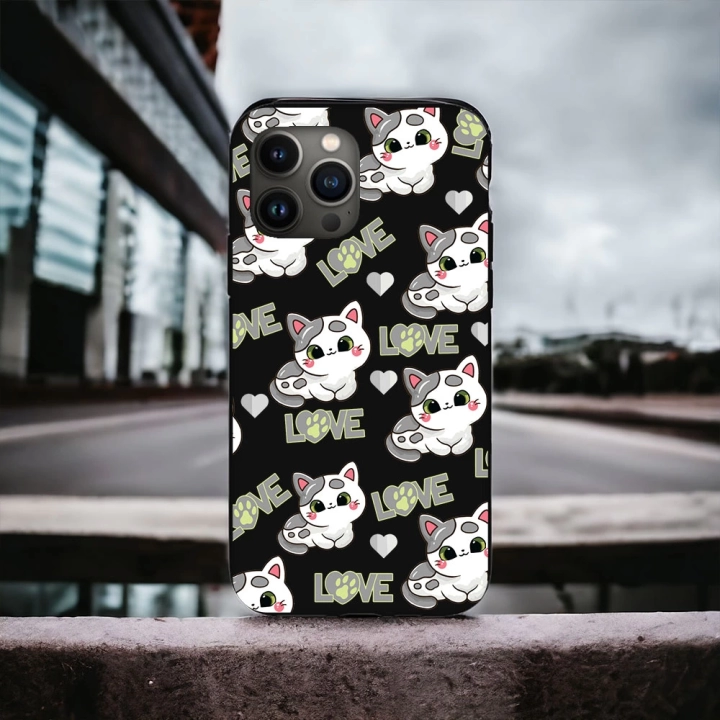 İphone 12 / 12 Pro Uyumlu Lansman İçi Kadife Lovely Cat Desenli Kılıf