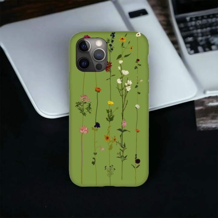 iPhone 12 Promax Uyumlu Floral Stripes Desenli Lansman Kılıf