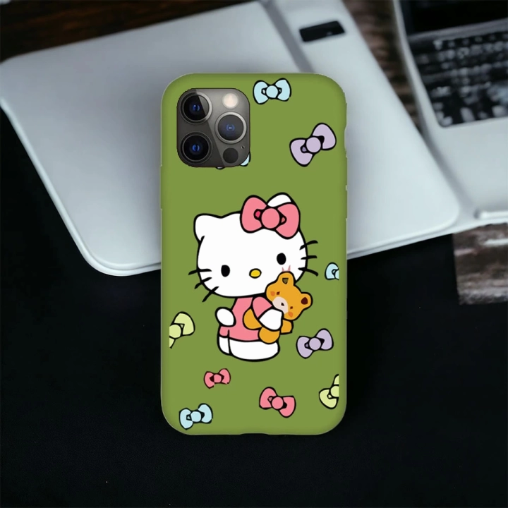 iPhone 12 Promax Uyumlu Hello Kitty 1 Desenli Lansman Kılıf