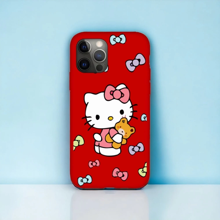 iPhone 12 Promax Uyumlu Hello Kitty 1 Desenli Lansman Kılıf