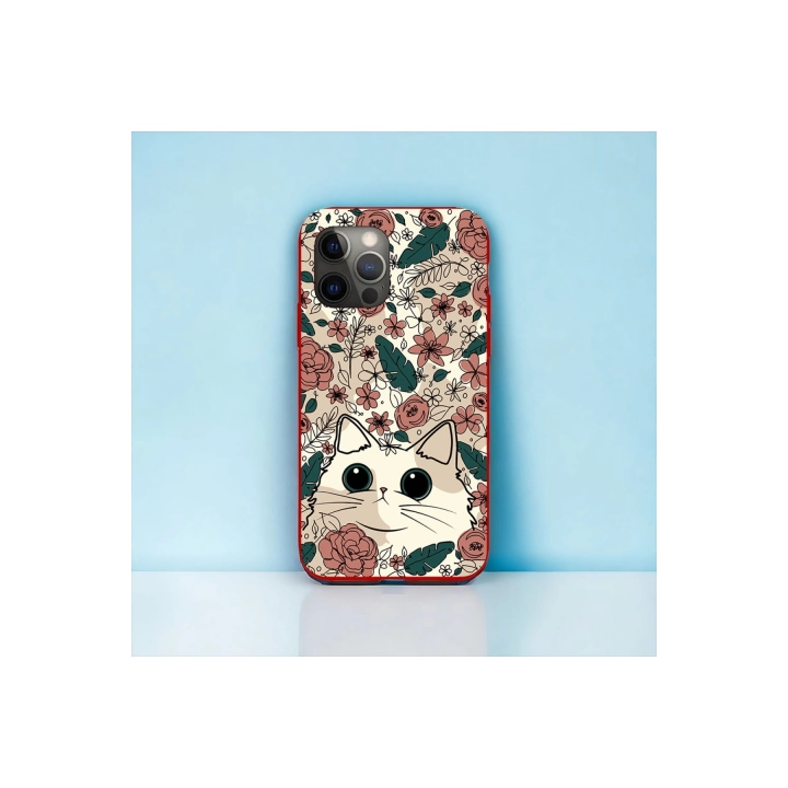 İphone 12 ProMax Uyumlu Lansman İçi Kadife Cute Cat Desenli Kılıf