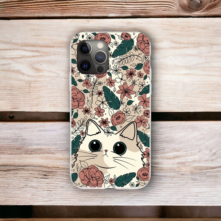 İphone 12 ProMax Uyumlu Lansman İçi Kadife Cute Cat Desenli Kılıf