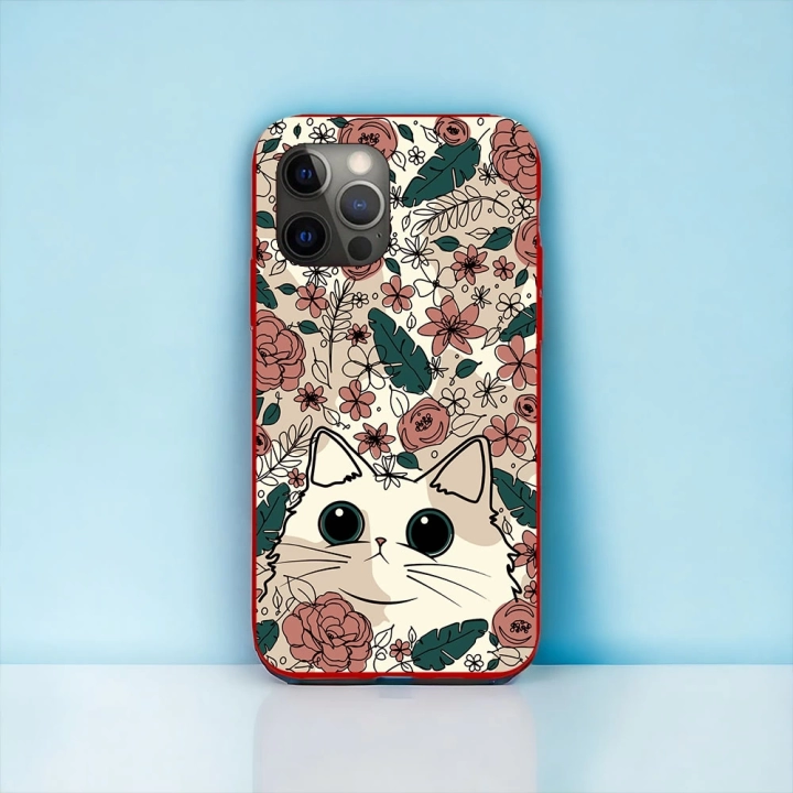 İphone 12 ProMax Uyumlu Lansman İçi Kadife Cute Cat Desenli Kılıf