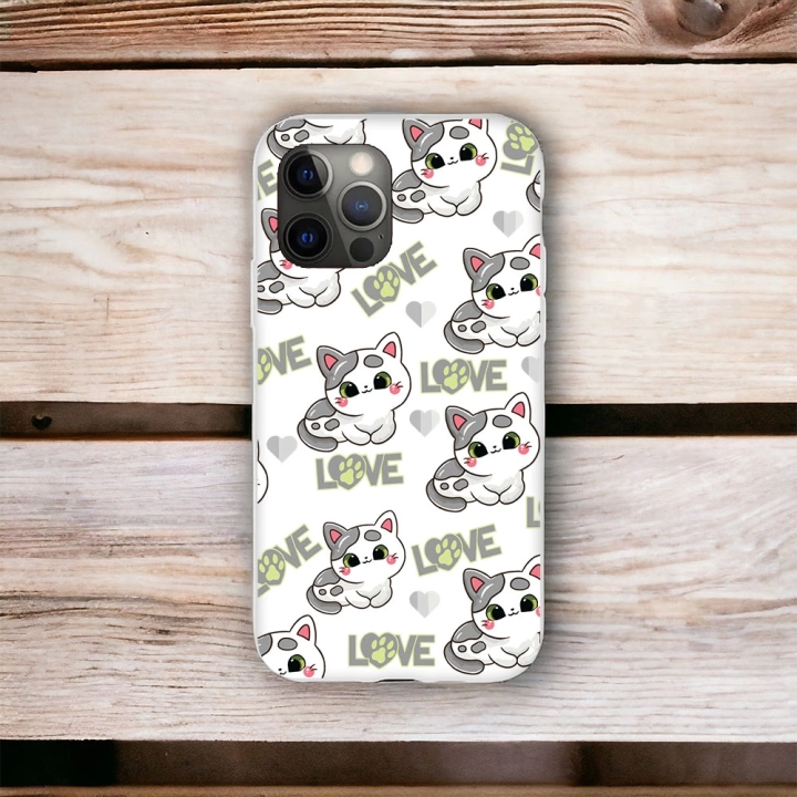 İphone 12 ProMax Uyumlu Lansman İçi Kadife Lovely Cat Desenli Kılıf