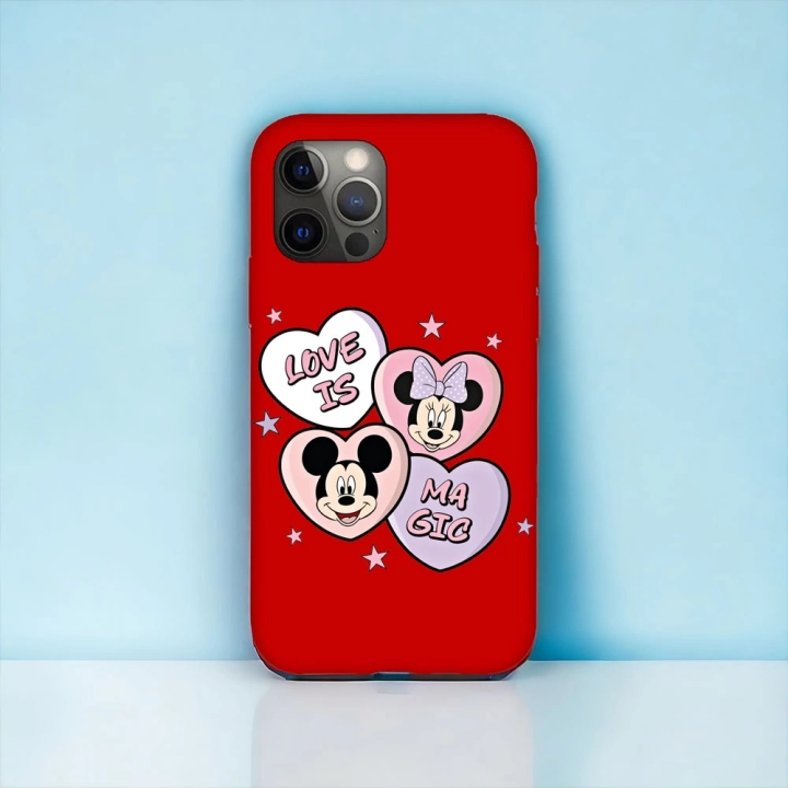 iPhone 12 Promax Uyumlu Minnie & Mickey Desenli Lansman Kılıf