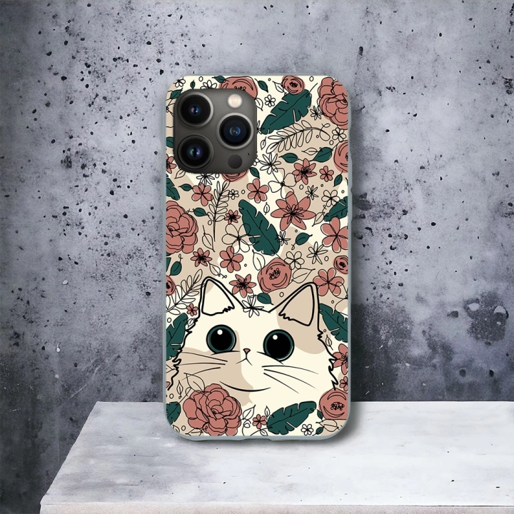 İphone 13 Pro Uyumlu Lansman İçi Kadife Cute Cat Desenli Kılıf