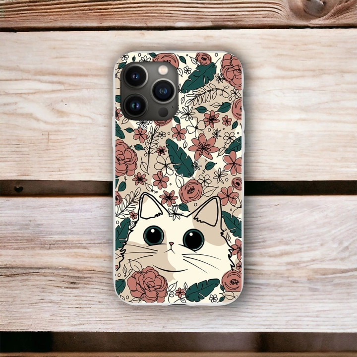 İphone 13 Pro Uyumlu Lansman İçi Kadife Cute Cat Desenli Kılıf