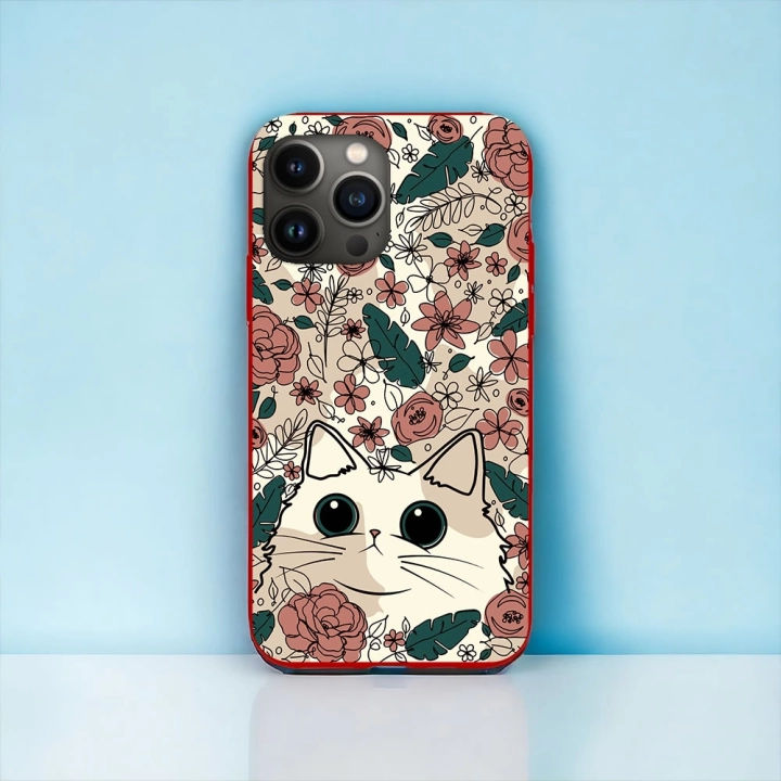 İphone 13 Pro Uyumlu Lansman İçi Kadife Cute Cat Desenli Kılıf