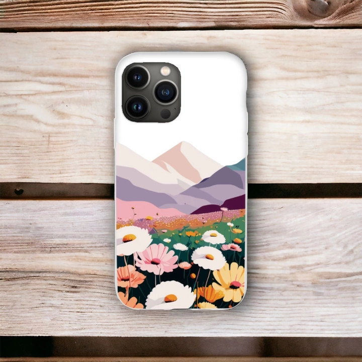 İphone 13 Pro Uyumlu Lansman İçi Kadife Mountain Desenli Kılıf