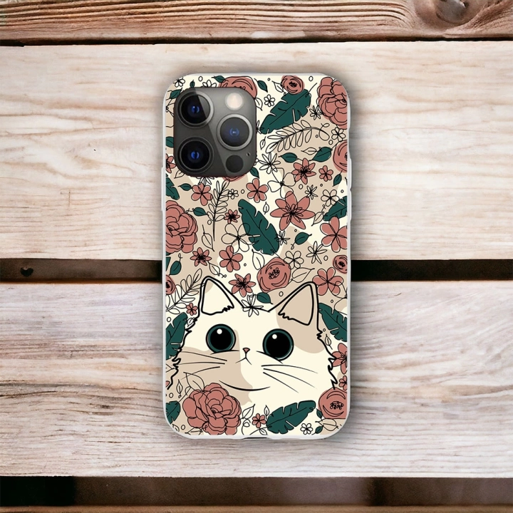 İphone 13 ProMax Uyumlu Lansman İçi Kadife Cute Cat Desenli Kılıf