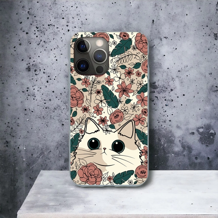 İphone 13 ProMax Uyumlu Lansman İçi Kadife Cute Cat Desenli Kılıf