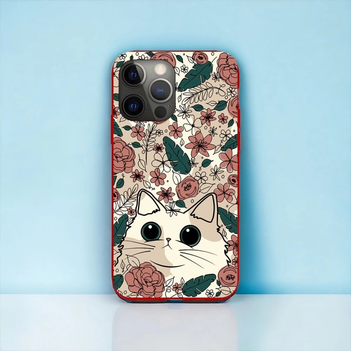 İphone 13 ProMax Uyumlu Lansman İçi Kadife Cute Cat Desenli Kılıf